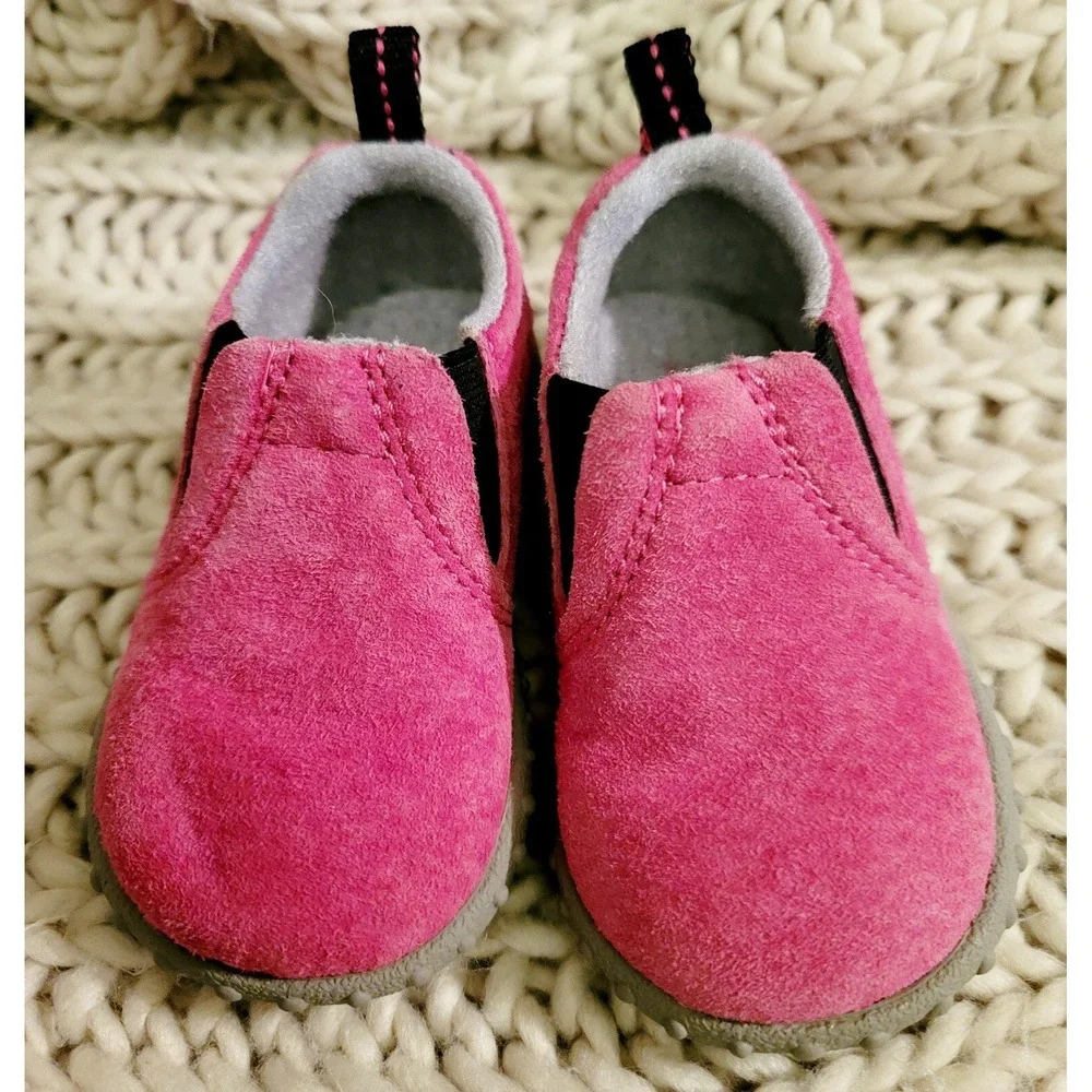 Merrell Jungle Moc Pink Slip On Pink Suede Shoes Baby Size 4